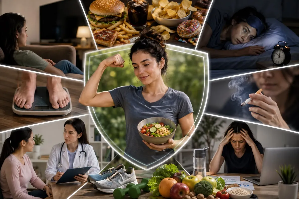 Healthy lifestyle with nutritious food and regular physical activity